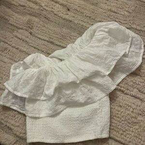 Abercrombie Asymmetrical One Shoulder Ruffle Top